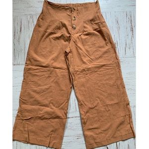 Tan Brown Wide Leg Pants